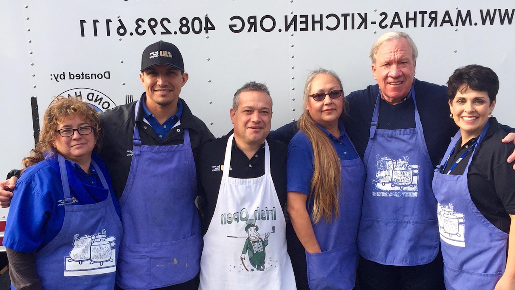 SJW employees in front of Martha's Kitchen truck